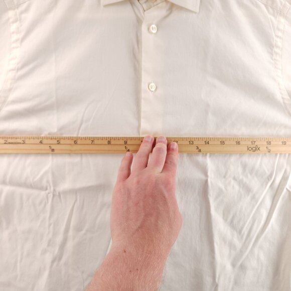 Eton Romania Slim 16 Cotton Cutaway Ivory Long Sleeve Button Up French Cuff Men - Picture 13 of 16